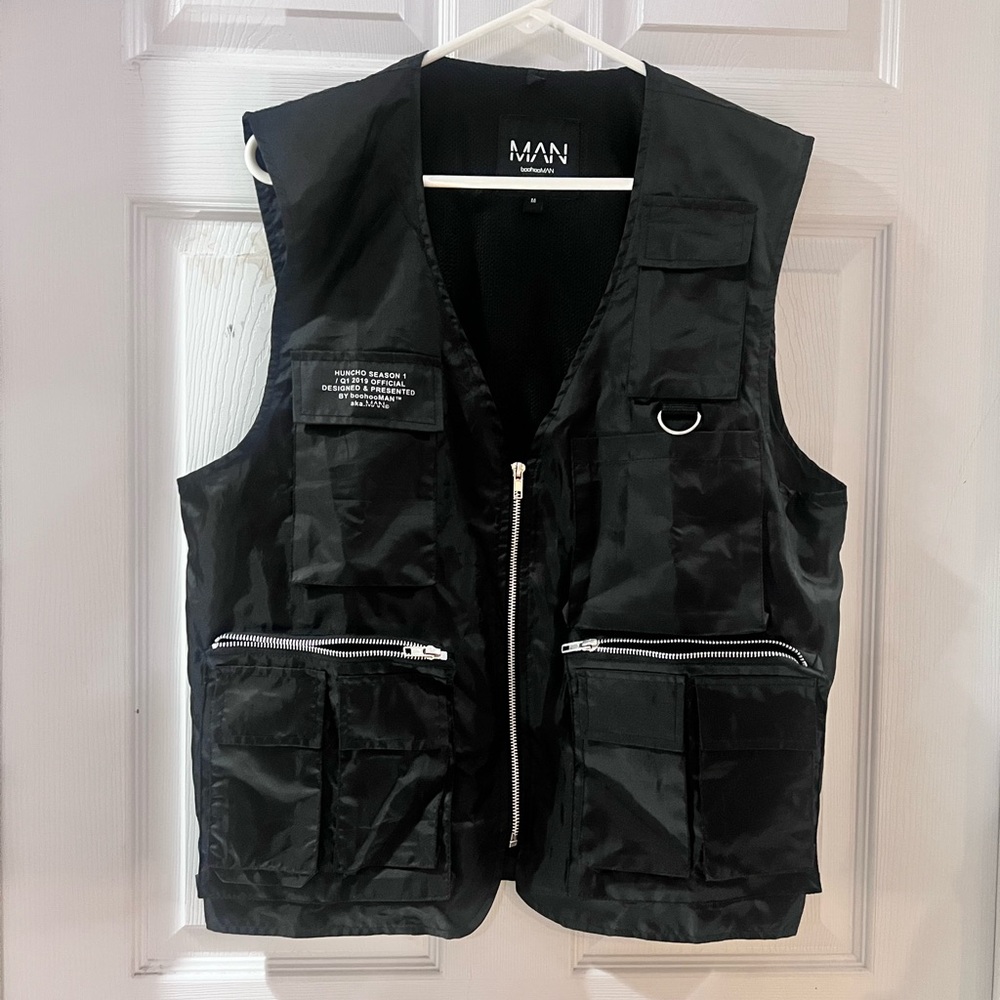 Boohoo x Huncho Cargo Vest Black M